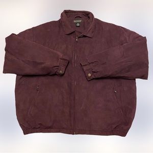 Montage collection quilt lined black faux suede jacket coat mens XXL